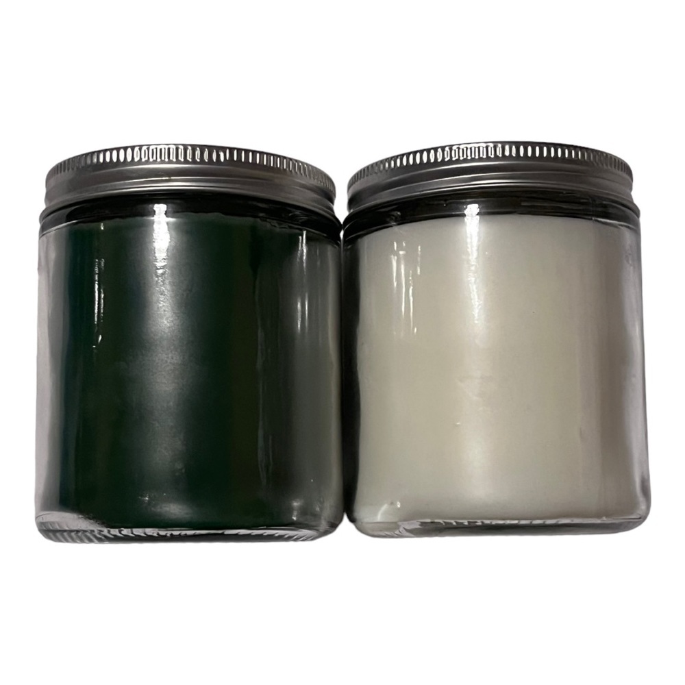 SOY blend jar candles one winter balsam one first snow 6.5 oz, 3” tall 2 5/8”dia - Picture 3 of 8